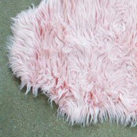 Ophelia Pink Faux Fur Rug