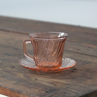 Pink depression punch cups