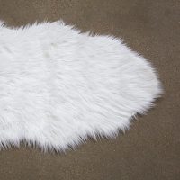 White Faux Fur Mini Rug