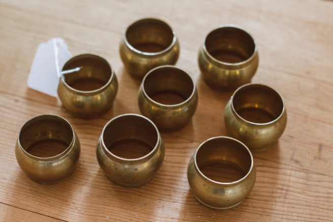 Rimmed Brass Napkin Rings