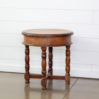 round wooden side table