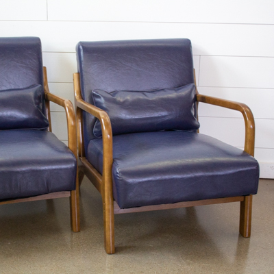 Edward Navy Leather Chairs - Sugar Creek Event Rentals